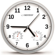 Esperanza EHC016W Sienas pulkstenis ar termometru un gaisa mitruma mērītāju. 25cm