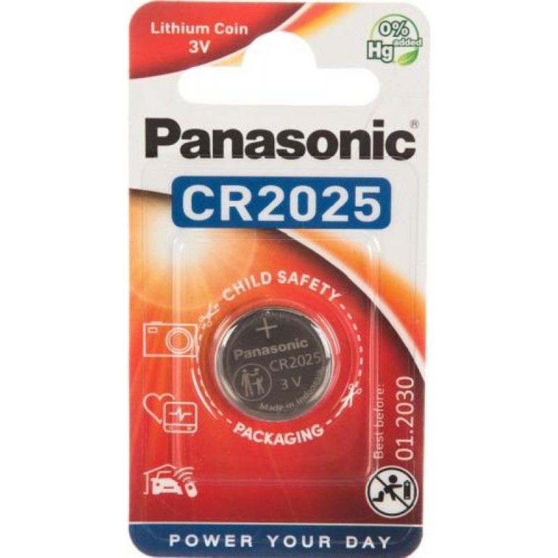 Panasonic CR2025-1BB Blistera iepakojumā 1gb.