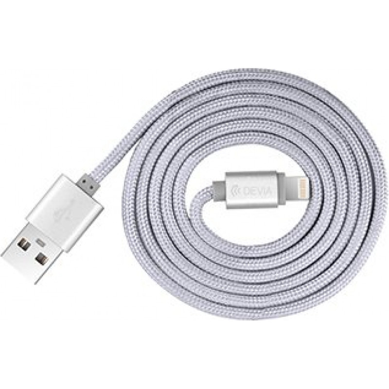Devia Fashion Series Cable for Lightning (MFi, 2.4A 1.2M) silver