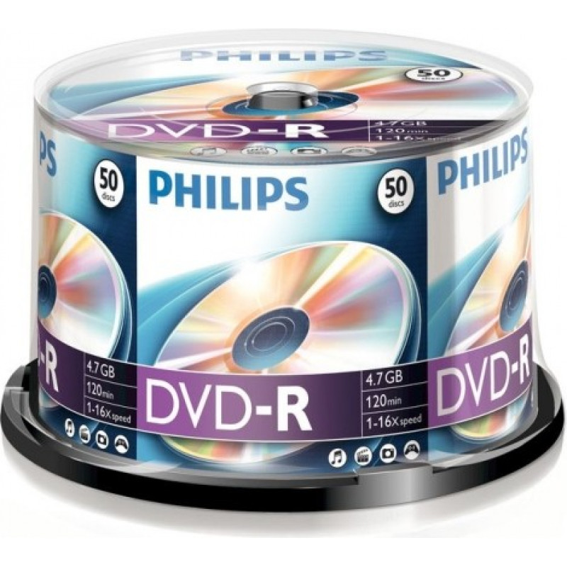 PHILIPS DVD-R 4.7GB CAKE BOX 50