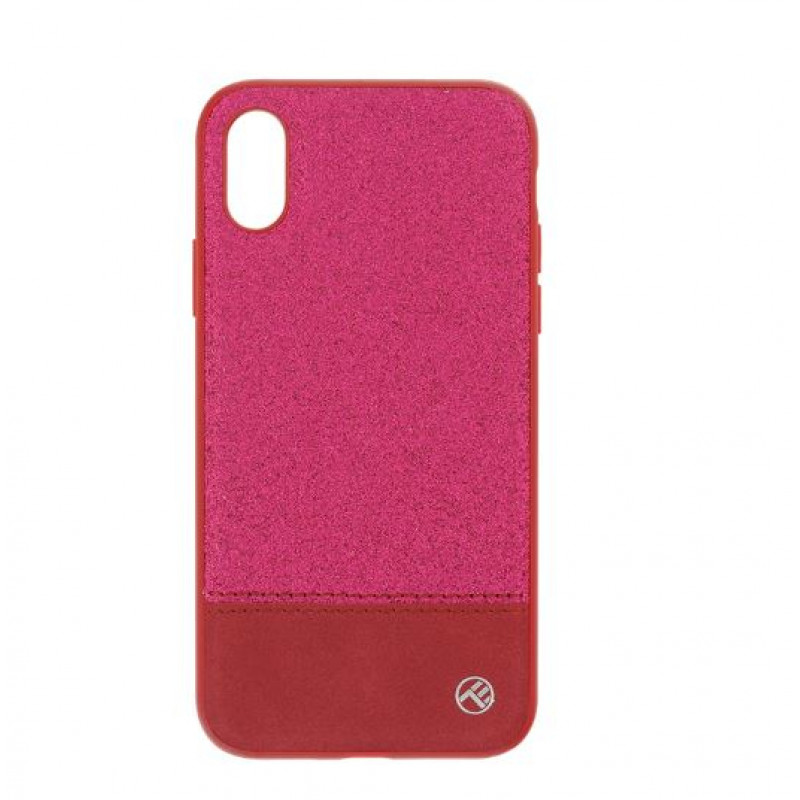 Tellur Cover Synthetic Leather Glitter II for iPhone X/XS pink