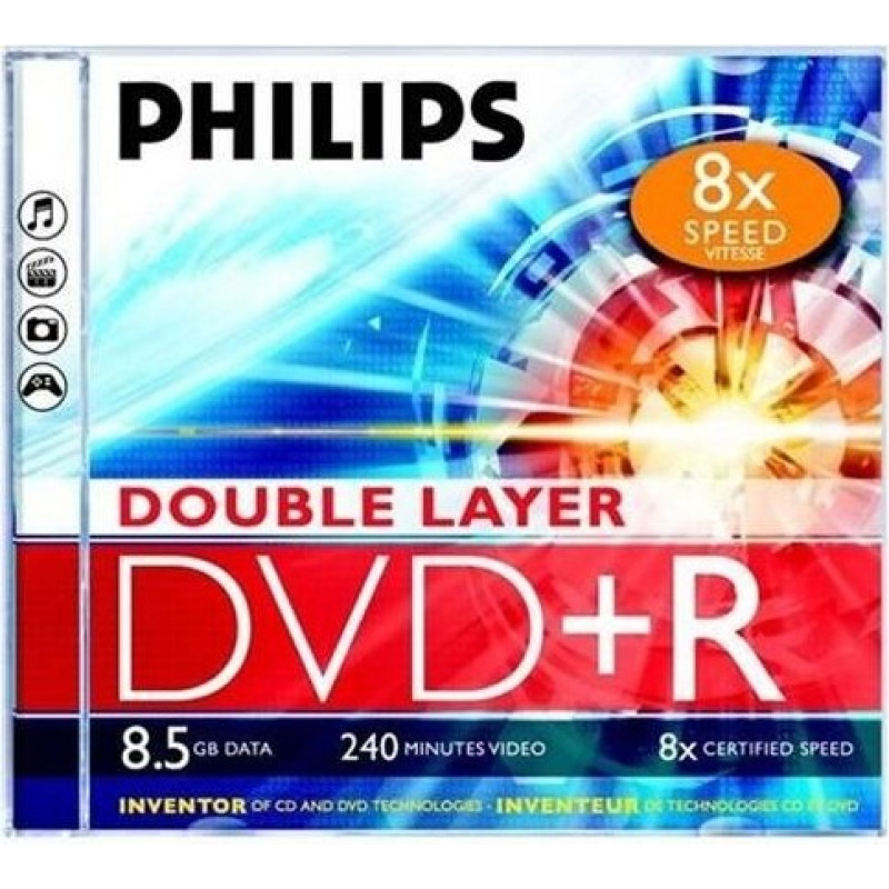 PHILIPS DVD+R DL 8.5GB JEWEL CASE
