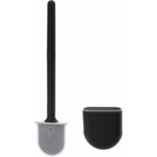 Silicone toilet brush with container black