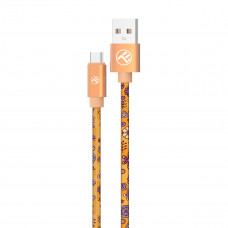 Tellur Graffiti USB uz Type-C kabelis 3A 1m oranžs