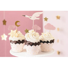 Decorations for muffin cupcakes - Stork 11cm-12cm 7 pieces