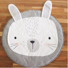 Ikona Baby mat round gray rabbit 85cm