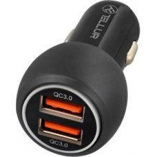 Tellur Dual USB automašīnas lādētājs ar QC 3.0, 6A melns