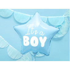 "Tas ir puika" folijas balons,zvaigznei,zils 48cm