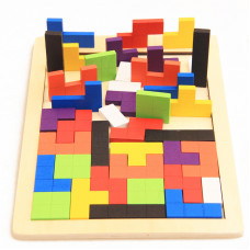 Wooden puzzle tetris blocks 40el.