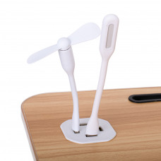 Folding laptop table for bed USB stand