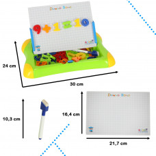 Educational magnetic board for learning numbers letters green