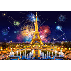 Puzle 1000el. Nakts glamūrs, Parīze — uguņošana virs Eifeļa torņa