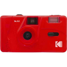 Kodak M35 filmu kamera ar zibspuldzi koši sarkanā krāsā