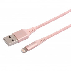 Tellur datu kabelis, Apple MFI sertificēts, USB uz Lightning, izgatavots no Kevlar, 2.4A, 1m rozā zelta