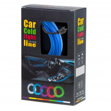 LED salona apkārtējais apgaismojums automašīnai / auto USB / 12V lente 3m zila