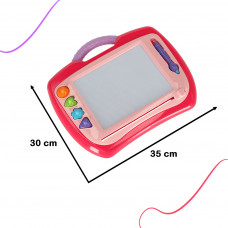 Magnetic whiteboard drawing tablet zig-zag stamps pink