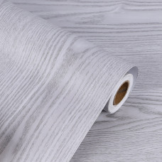 Foil roll self-adhesive veneer wallpaper oak silver-gray 1,22x50m
