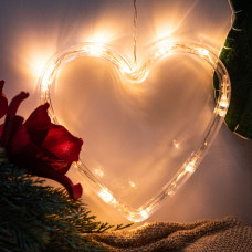 LED lampu piekarināmā dekorācija Ziemassvētku rotājuma sirds