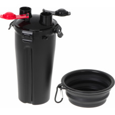 Pet double cup for water and food black