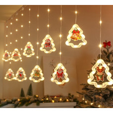 LED Ziemassvētku eglītes attēla aizkars,gaismas 3m 10 USB spuldzes