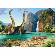 Puzle 60el. Dinozauru pasaulē — dinozauru pasaule 5+