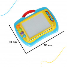 Magnetic whiteboard drawing tablet zig-zag stamps blue