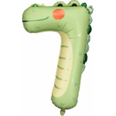 Folija dzimšanas dienas balona numurs "7" - Krokodils 56x85 cm