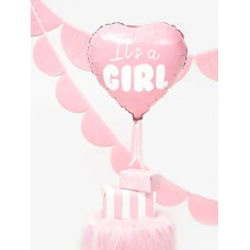 "Tā ir meitene" folijas balons,sirsniņai,rozā 48cm