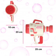 Ieroču ziepju burbuļu mašīnas ziepju burbuļi iedegas rozā krāsā