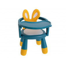 Barošanas un rotaļu galda krēsls dzeltens un zils