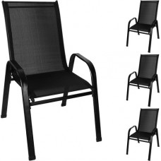 Dārza krēslu komplekts - 4 gab - melns (16480-uniw)