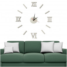 Wall clock silver Roman numerals