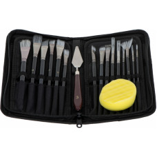 Artist brushes paint set in case
