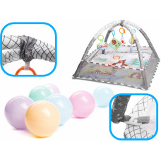 Educational mat with risers Playpen Pool with balls grey