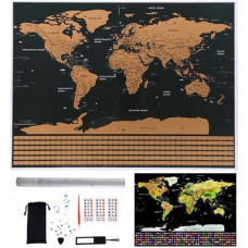 Pasaules karte ar karogiem un aksesuāriem (14053-uniw)
