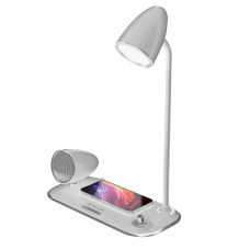 Tellur Nostalgia bezvadu galda lādētājs, Bluetooth skaļrunis, galda lampa balta