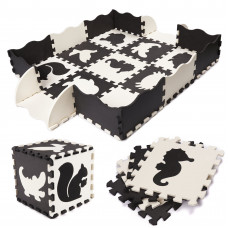 Foam puzzle mat / playpen for children 25el. black and white