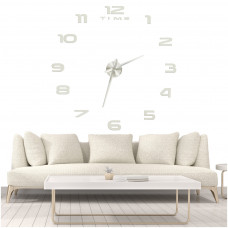 Wall clock large 80-120cm silver 12 digits
