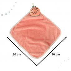Children's hand towel for kindergarten 30x30cm pink watermelon