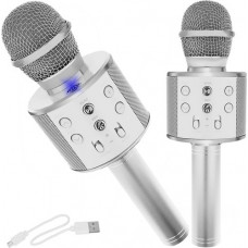Karaoke mikrofons - sudraba (16806-uniw)