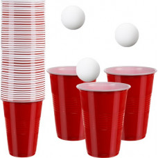 Beer Pong spēle - 50 glāzes - sarkanas (16663-uniw)