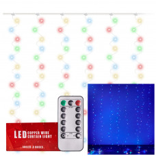 LED curtain lights wire 3x3m 300LED multicolor