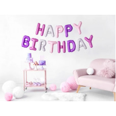 Dzimšanas dienas dekorācija ar folijas balonu,Daudz laimes dzimšanas dienā varavīksne 340cm x 35cm