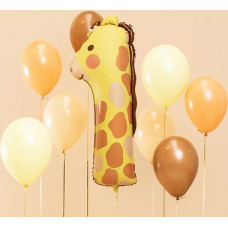 Folijas balona numurs "1" - Žirafe 31x82 cm