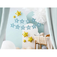 Banner sign for baby shower stars light blue 290cm x 16.5cm