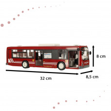 RC tālvadības autobuss ar sarkanām durvīm