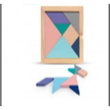 Wooden puzzle tangram blocks