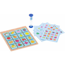 Wooden puzzle board game memory fruits and shapes
