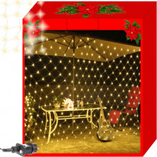 Ziemassvētku lampiņas - aizkars 160LED - silti balts 31V (14777-uniw)