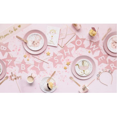Reklāmkaroga zīme mazuļu svinībām zvaigznēm gaiši rozā 290 cm x 16,5 cm